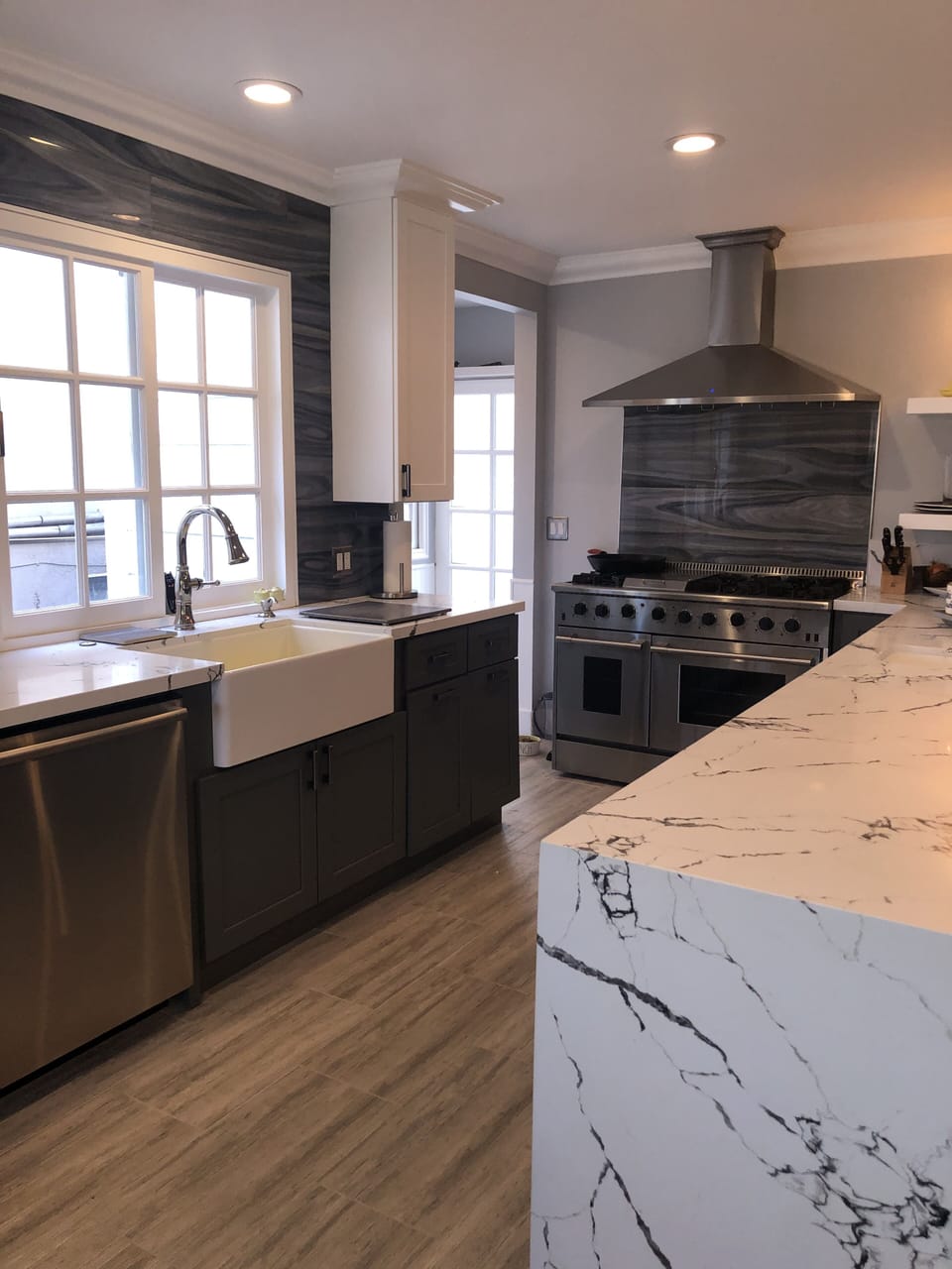 Kitchen with Farmhouse Sink - Back door to Courtyard