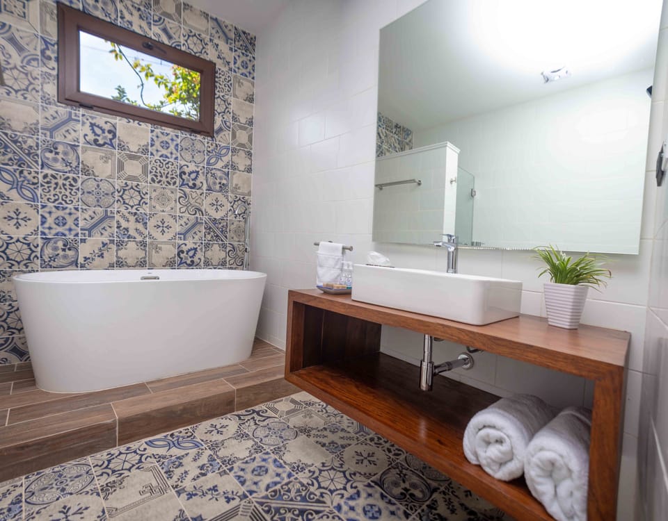 Family Suite | Bathroom | Hair dryer, towels, soap, shampoo