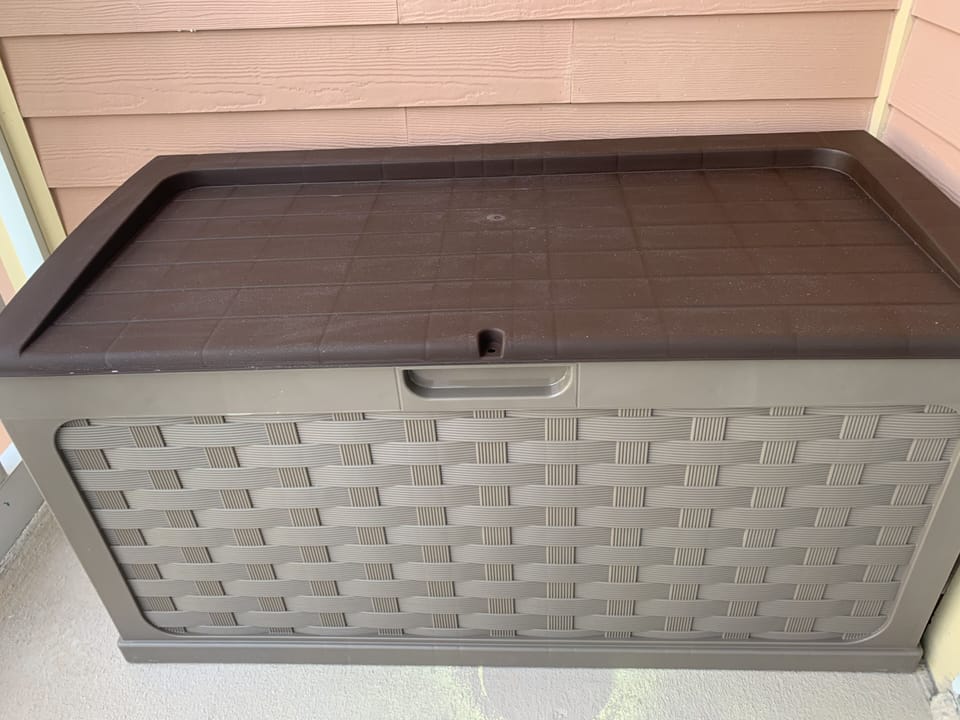 Storage box with  beach toys