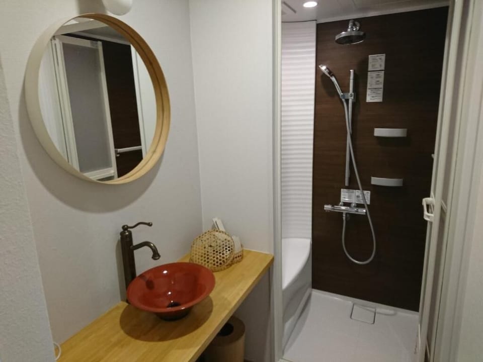 Awayuki 1F, Triple Room, with Private Shower Room | Bathroom | Free toiletries, hair dryer, slippers, electronic bidet