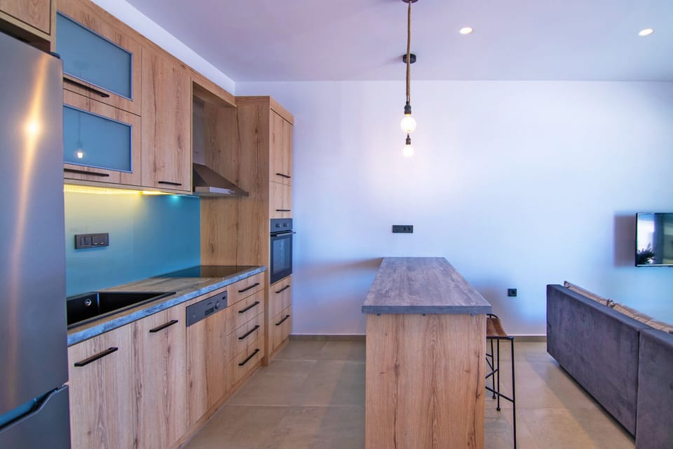 Fully equipped kitchen of Spectacular Sea View Villa,Near Taverns & Sandy Beaches