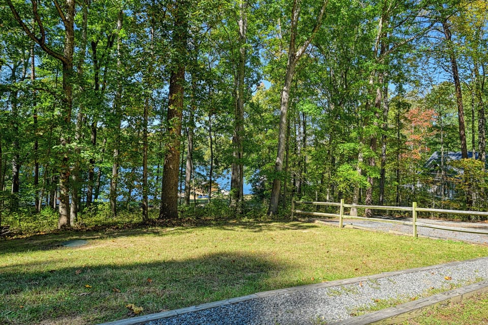 View from under deck patio