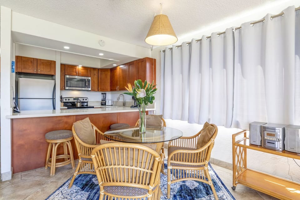 Indoor dining at the table or the counter