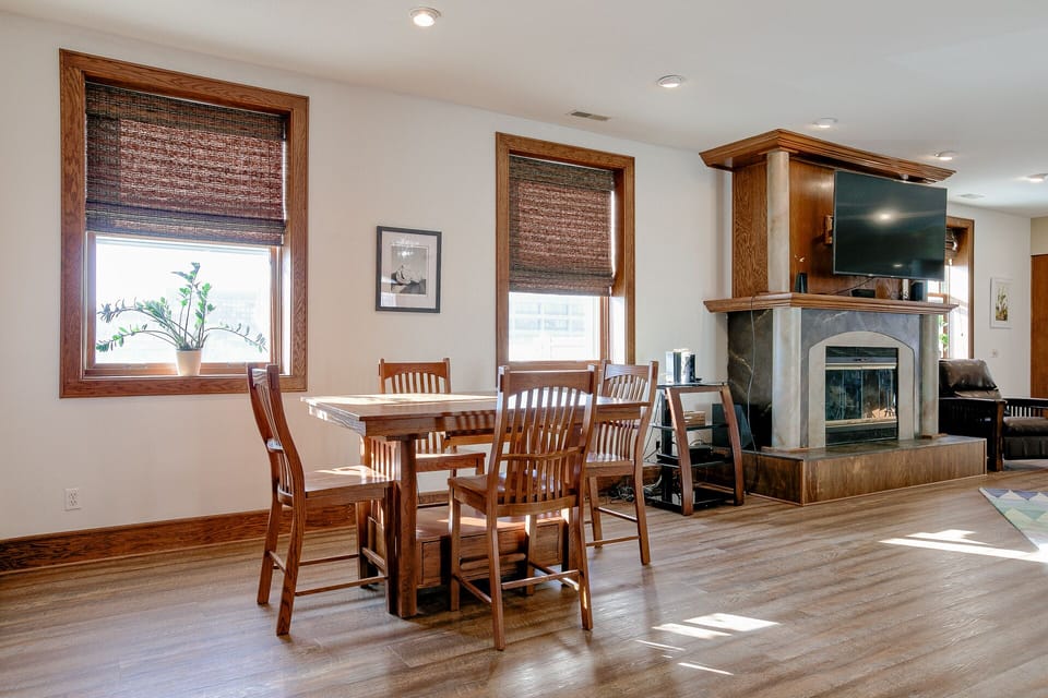 Second dining table is great for playing games or additional seating