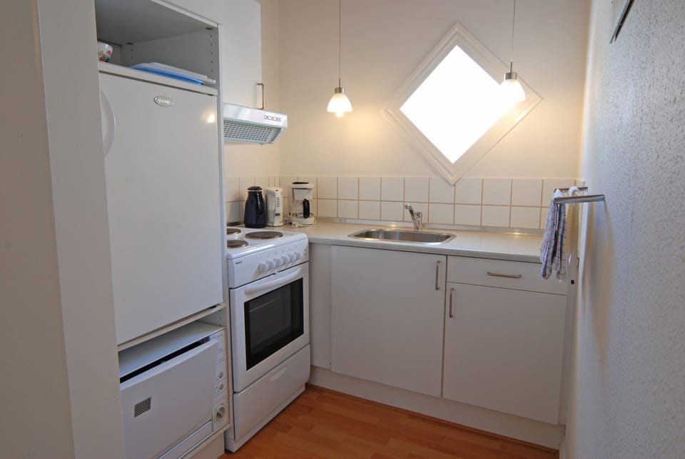 Standard Apartment, 2 Bedrooms | Private kitchen | Full-size fridge, microwave, stovetop, coffee/tea maker