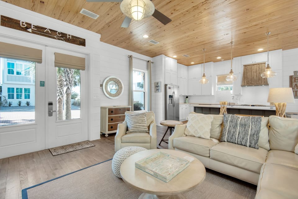 Beautiful decor and wood ceilings