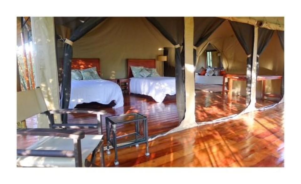 Luxury Tent | Desk, blackout drapes, bed sheets