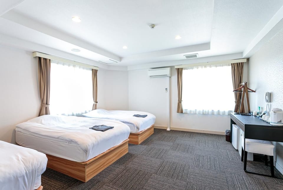 Desk, free WiFi, bed sheets