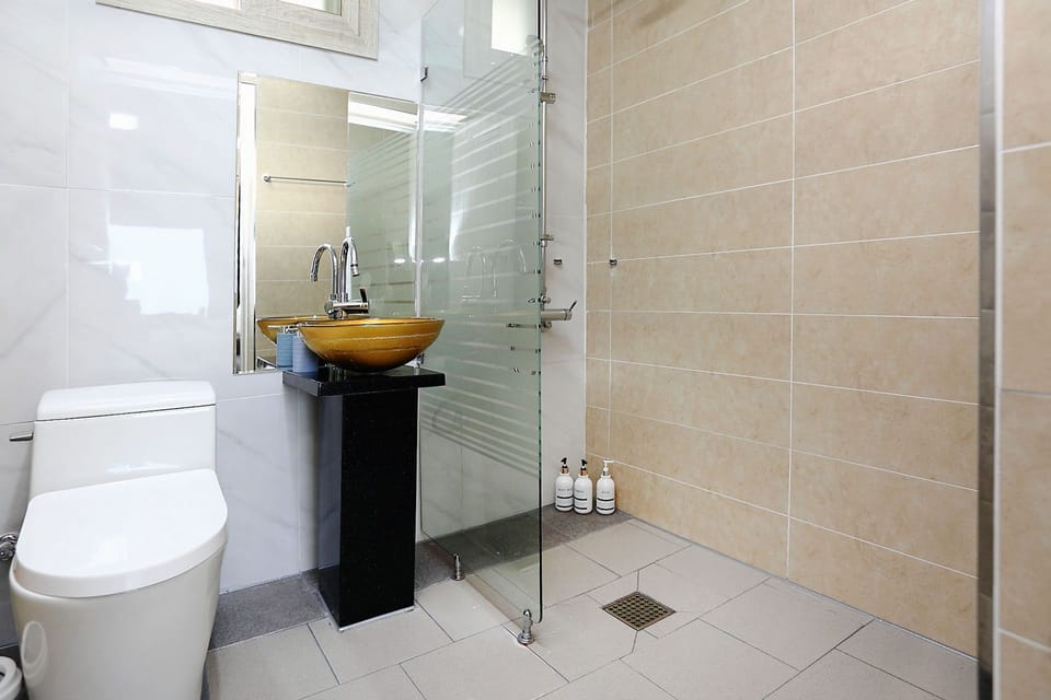 Room (Ohrabang) | Bathroom | Shower, hair dryer, towels, soap