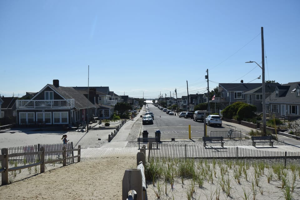 Beach view of block