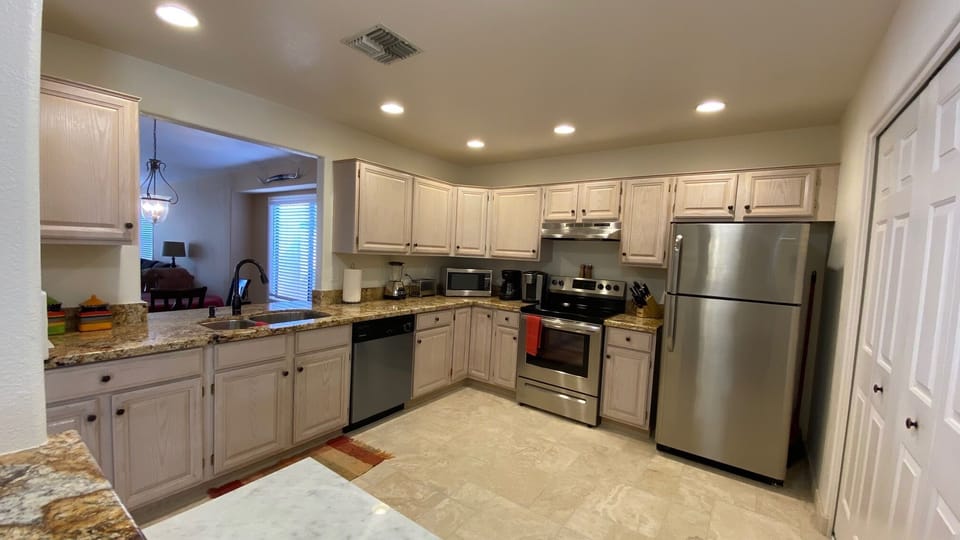 spacious kitchen with modern appliances