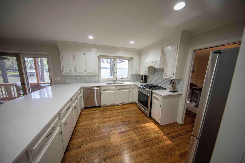 Stainless and granite kitchen.