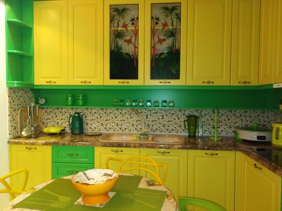 the kitchen