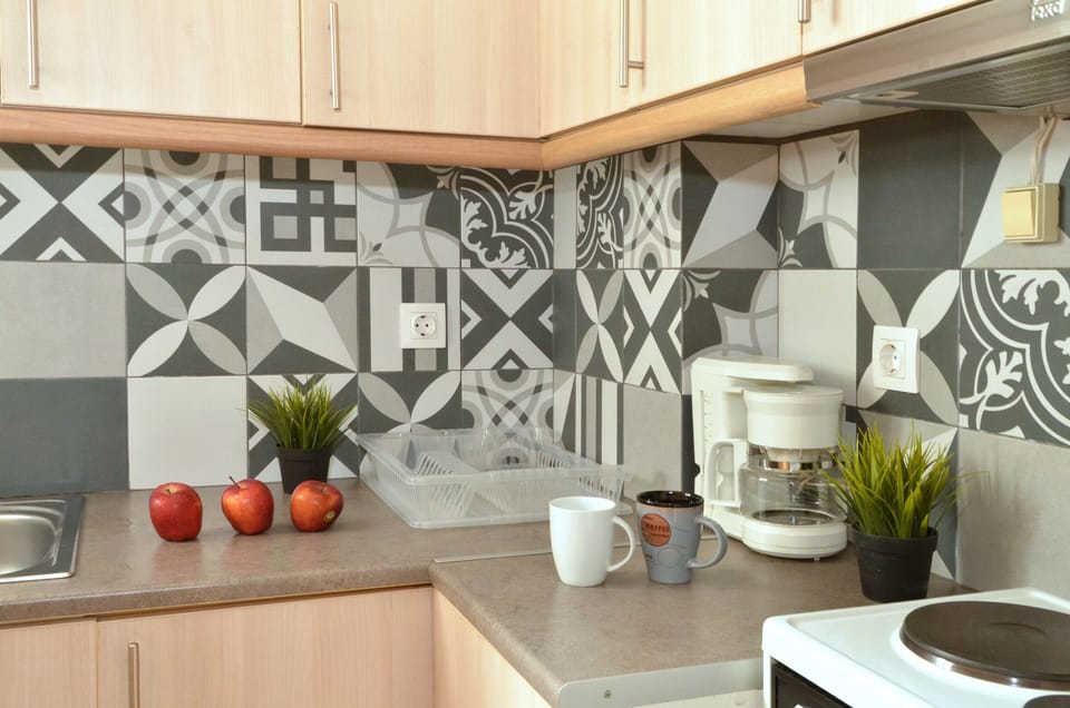 Apartment, 1 Bedroom | Private kitchen | Mini-fridge, oven, stovetop, electric kettle