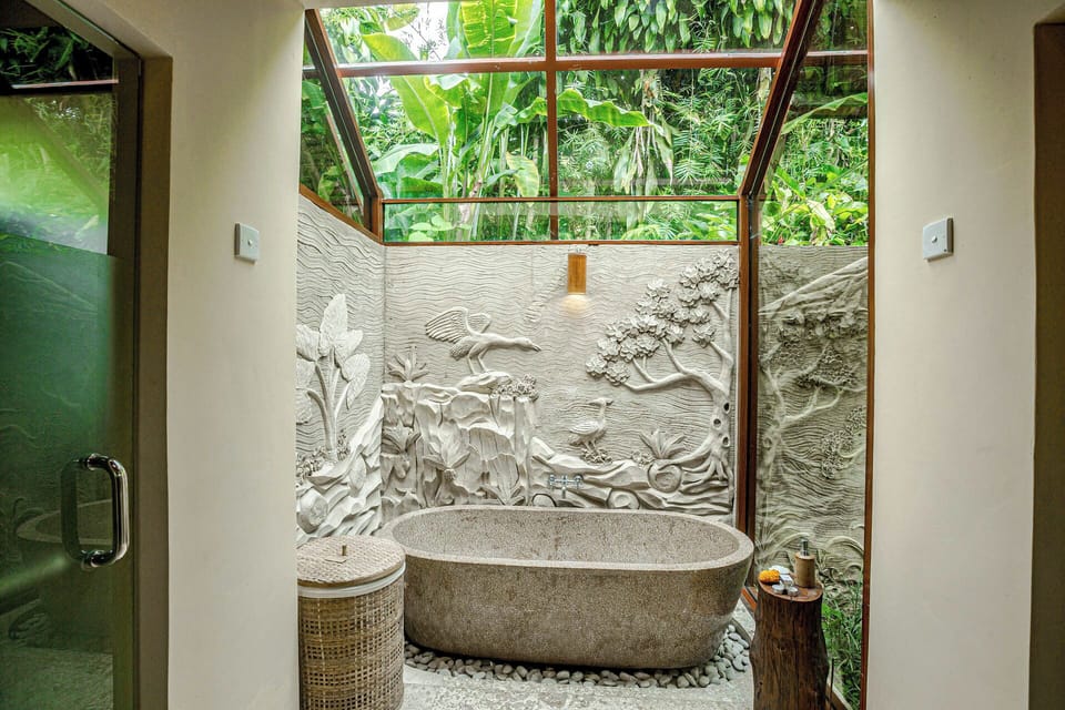 Villa, 1 Bedroom, Hot Tub (with 1x 30 Minutes Massage) | Bathroom | Separate tub and shower, deep soaking tub, rainfall showerhead