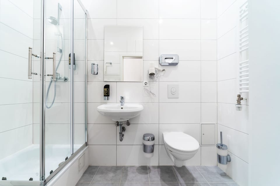 Free toiletries, hair dryer, towels