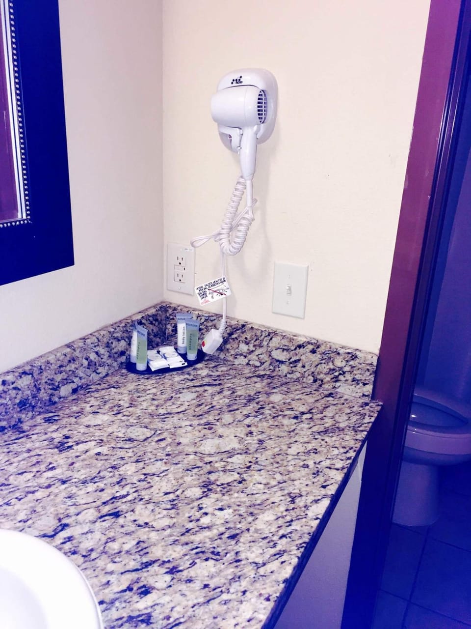 Hair dryer, towels