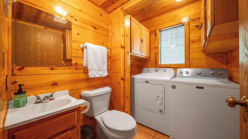 Half bath and laundry facility