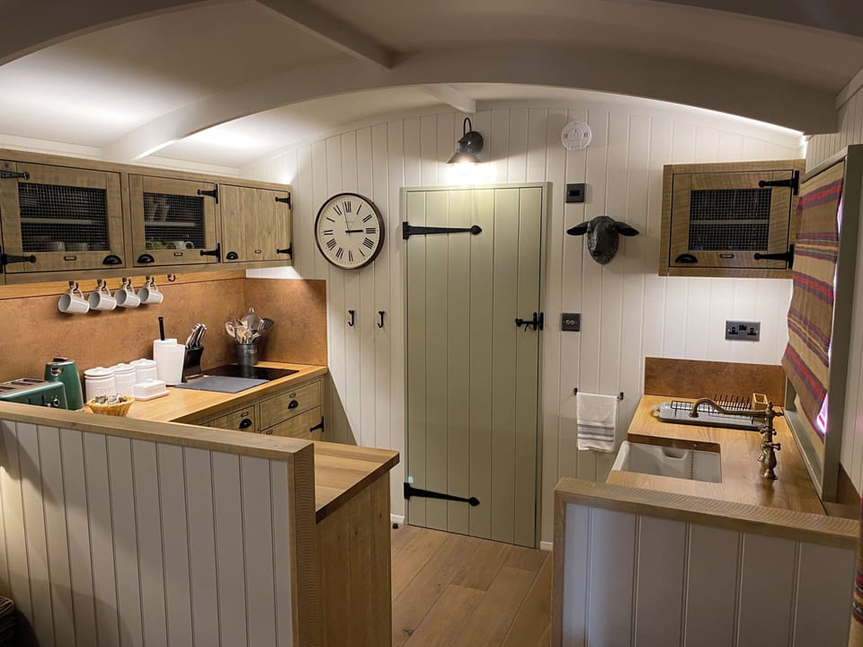Shepherd's Hut | Private kitchen | Coffee/tea maker, electric kettle