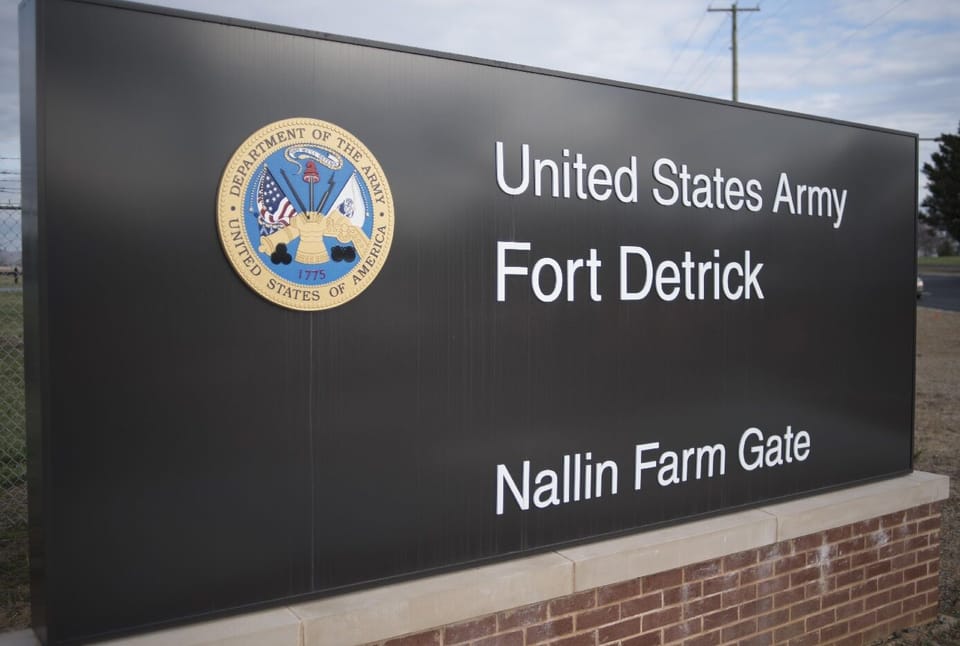 Fort Detrick at 10 minutes' drive away.