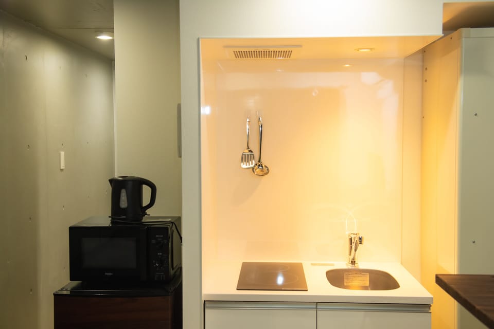 Double Bed Room | Private kitchen | Full-size fridge, microwave, stovetop, electric kettle