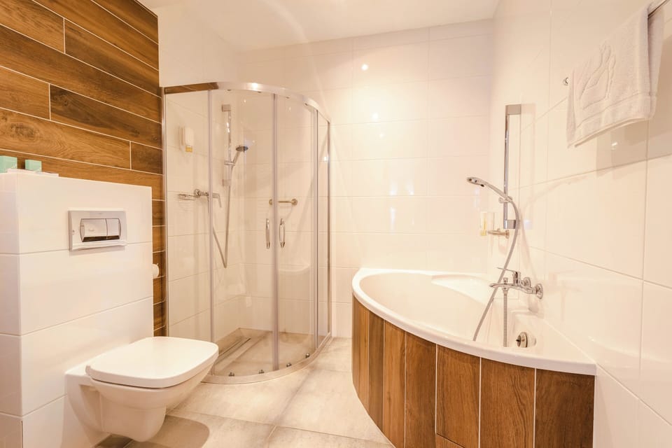 Deluxe Apartment | Bathroom | Free toiletries, hair dryer, towels, soap
