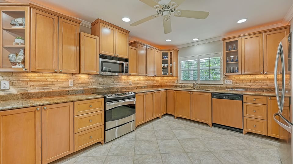 Kitchen with modern appliances.