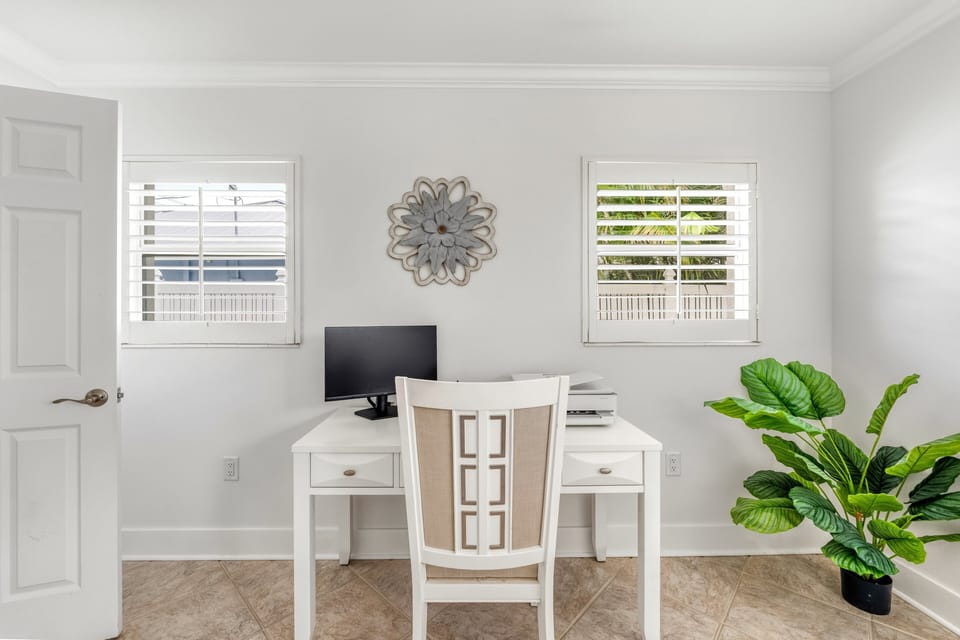 Whether you're answering emails or planning tomorrow's adventures, this dedicated workspace has you covered.