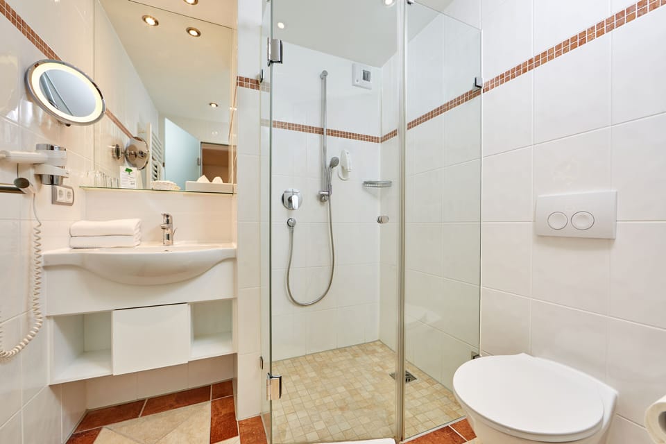 Free toiletries, hair dryer, bathrobes, slippers