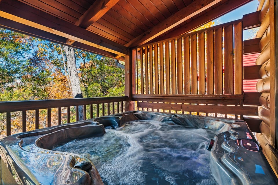 Enjoy the 4 person hot tub. Tub is drained, sanitized & refilled between guests.