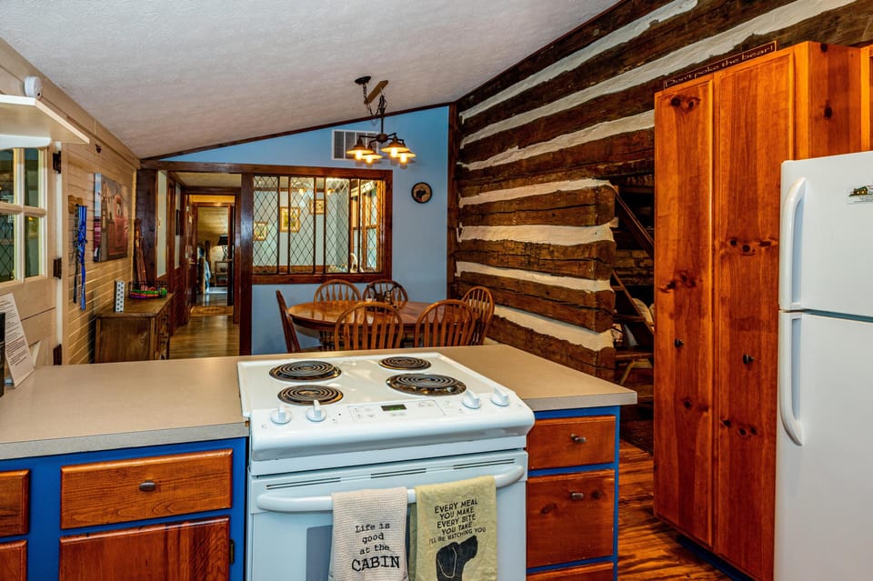 Open kitchen and dining area designed for easy meals