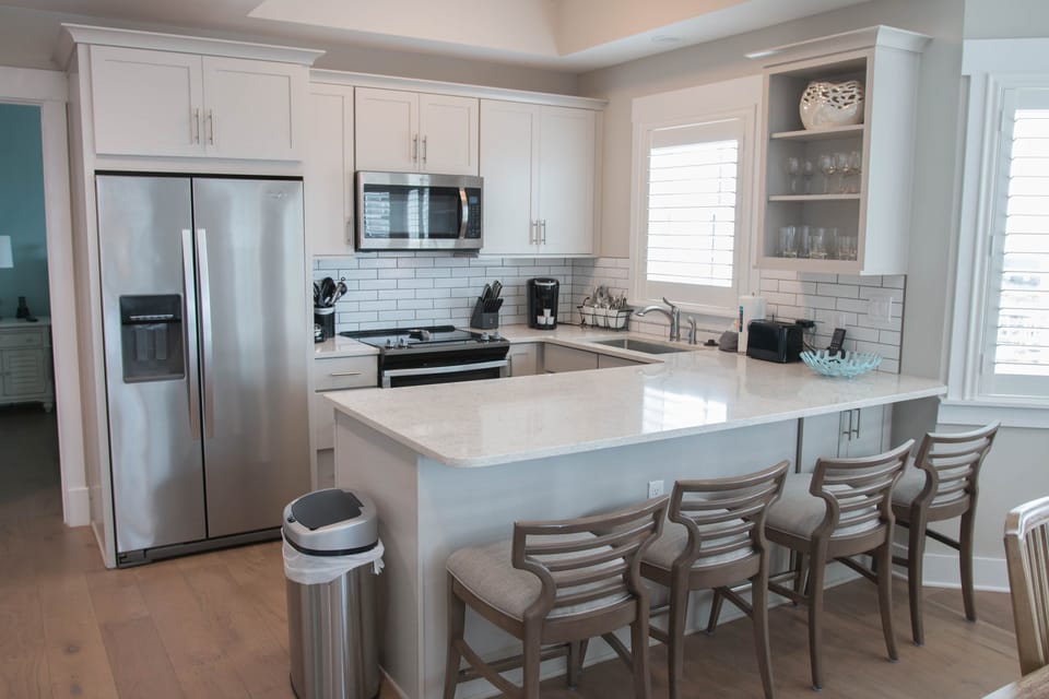 Prepare a meal in the equipped kitchen.