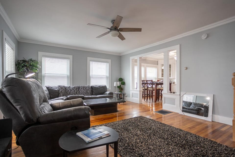 Living room right off the air conditioned  dining room 