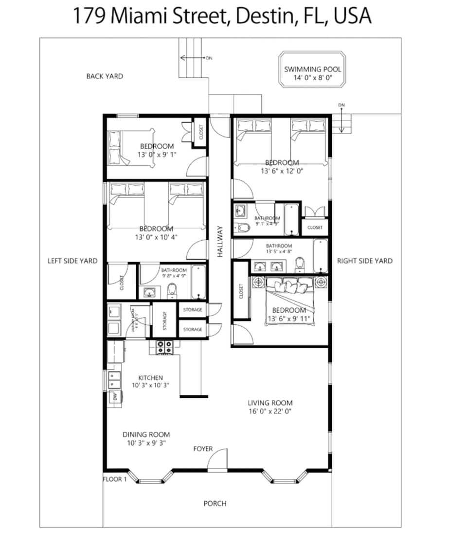 Zula Breeze Destin - 1770 SQF - 4 Bedrooms, 3 Bathrooms, Large living room, Large dining area, fully stocked kitchen and a laundry room with free washer and dryer. ZulaBeach.com