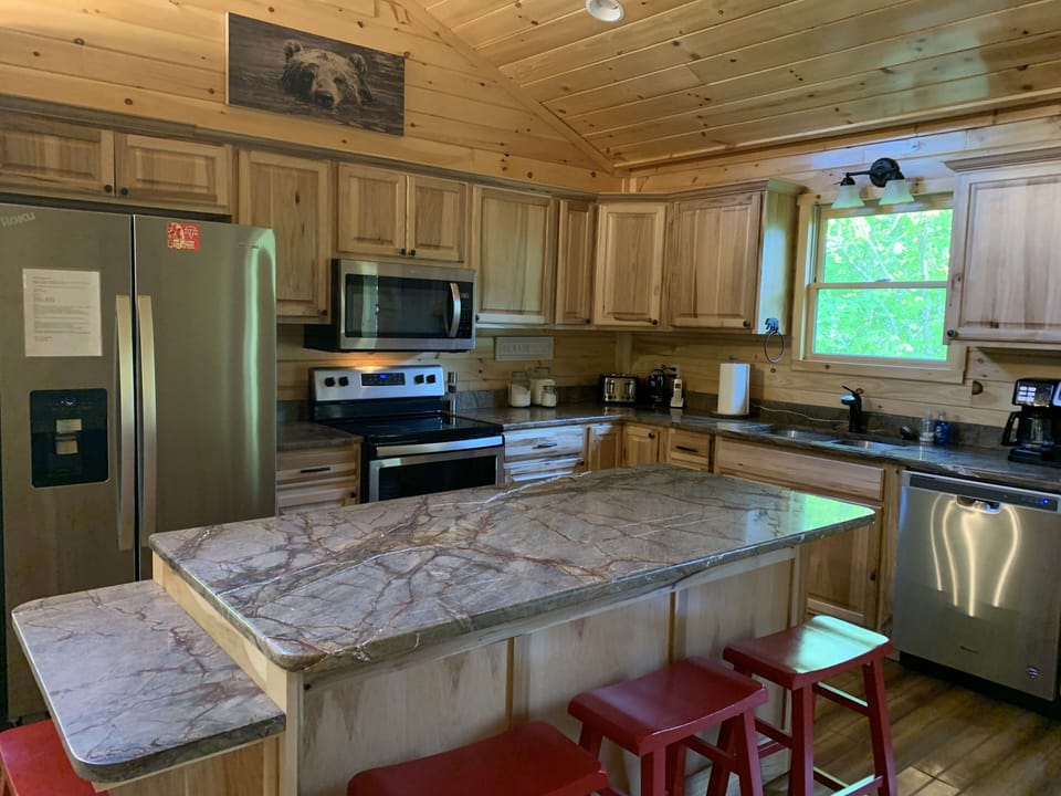 Open “good flow” kitchen fully stocked with anything you’d need