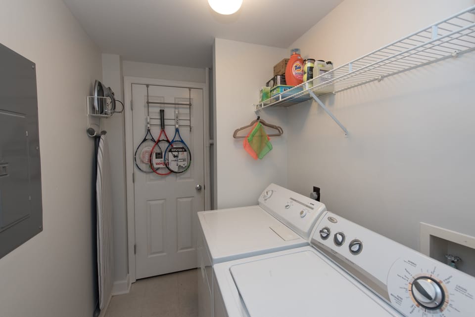 Full-size washer and dryer for easy beach-day laundry