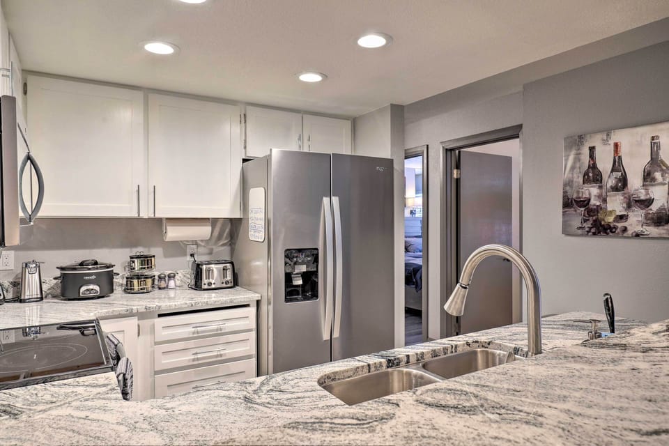 Kitchen | Island Seating | Crockpot | Drip Coffee Maker | Wine Cooler