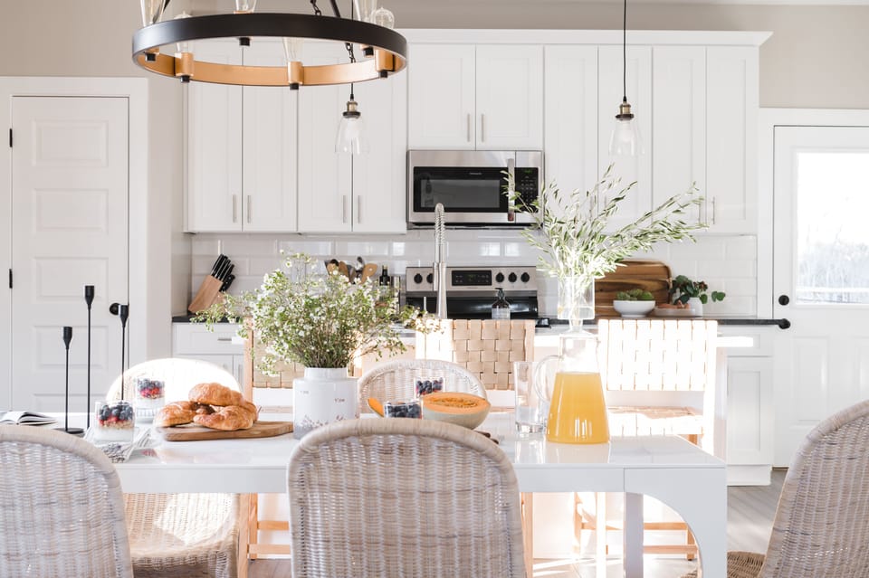 Bright and breezy dining area.