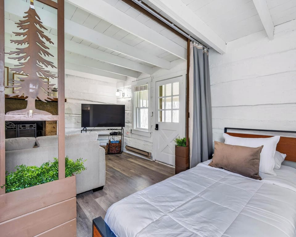 Cozy bedroom retreat with seamless living room access