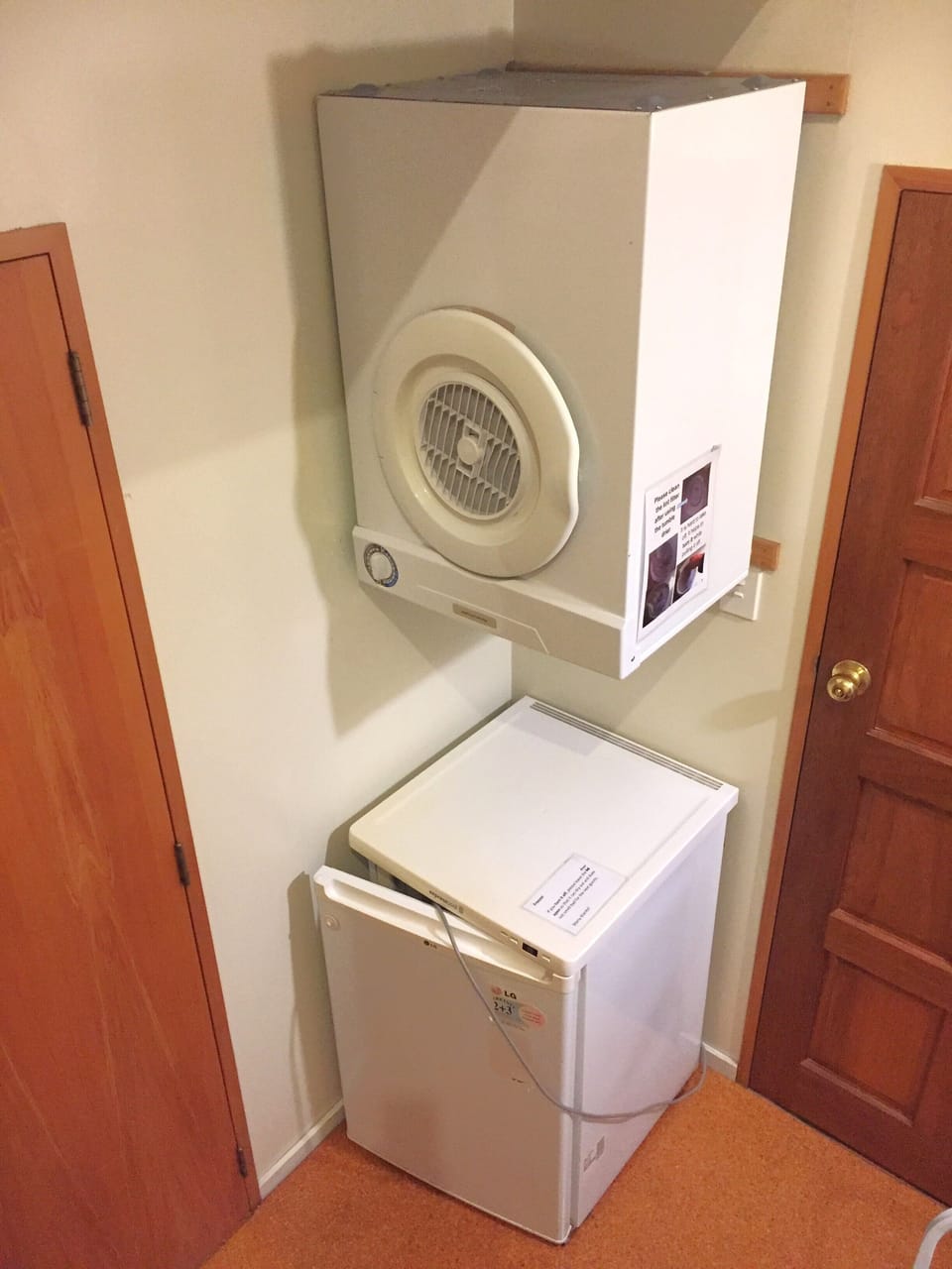 Tumble drier and extra freezer