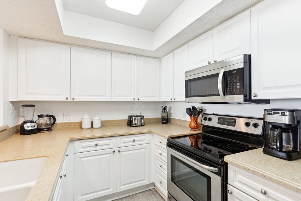 Fully outfitted kitchen with everything you need to cook a meal for friends and family.
