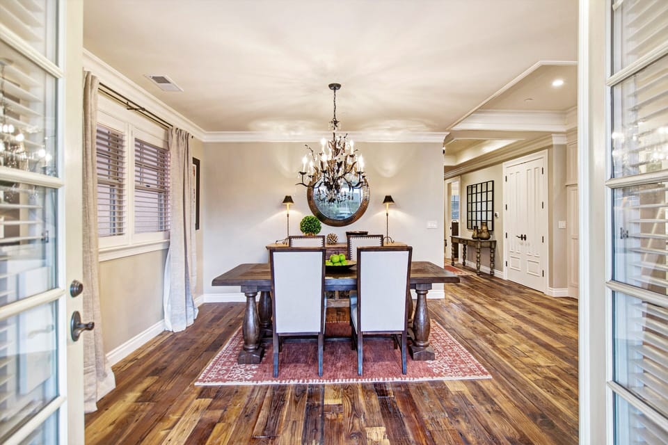 French Doors open into the Dining Room