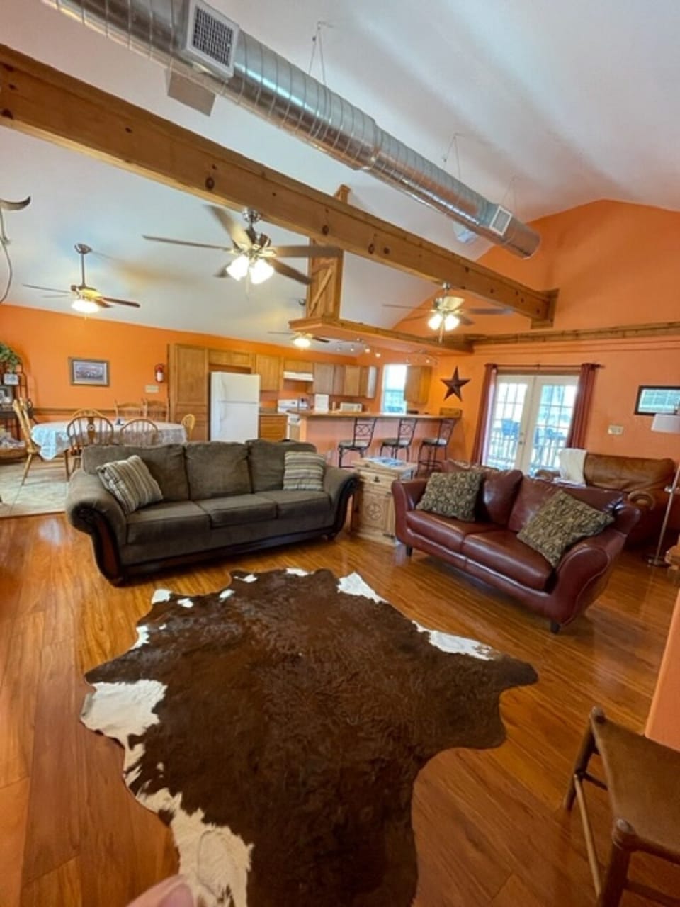 Upstairs living area with fold out sleeper sofa. 