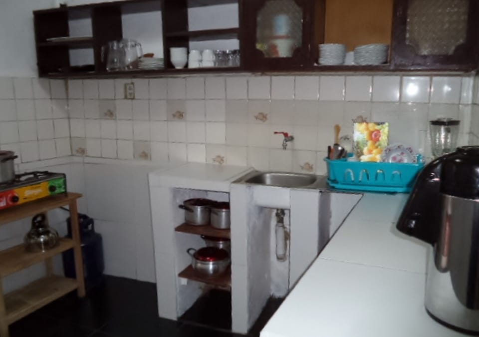 Dishwasher, blender, cookware/dishes/utensils, cleaning supplies