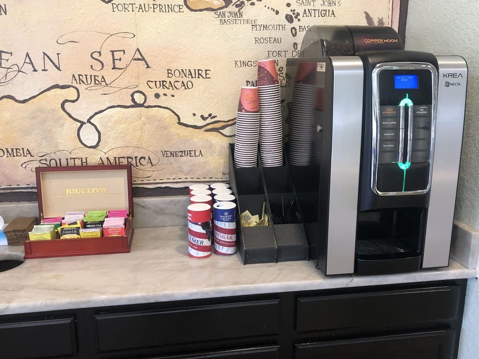 Coffee station free in the club house 