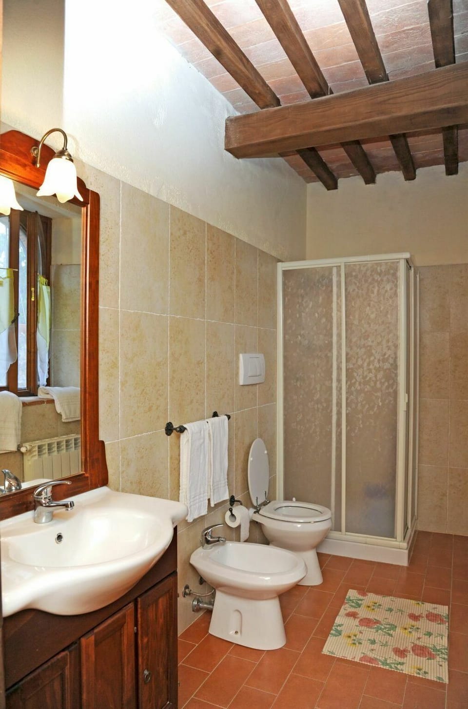 Bathroom, Room, Property, Building, Interior Design, Ceiling, Plumbing Fixture, Tile, Floor, Sink