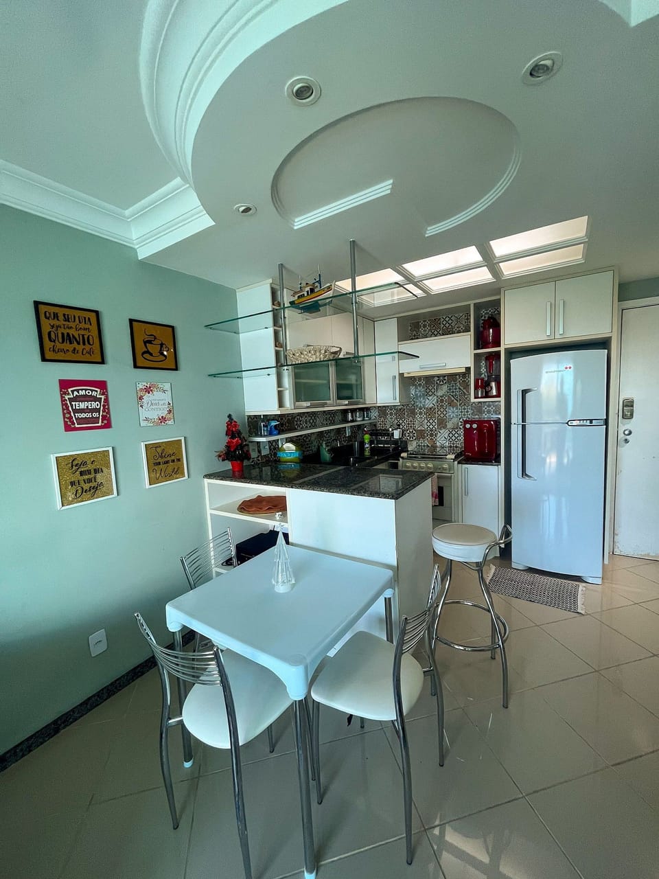 Apartment | Private kitchen | Fridge, microwave, toaster, highchair
