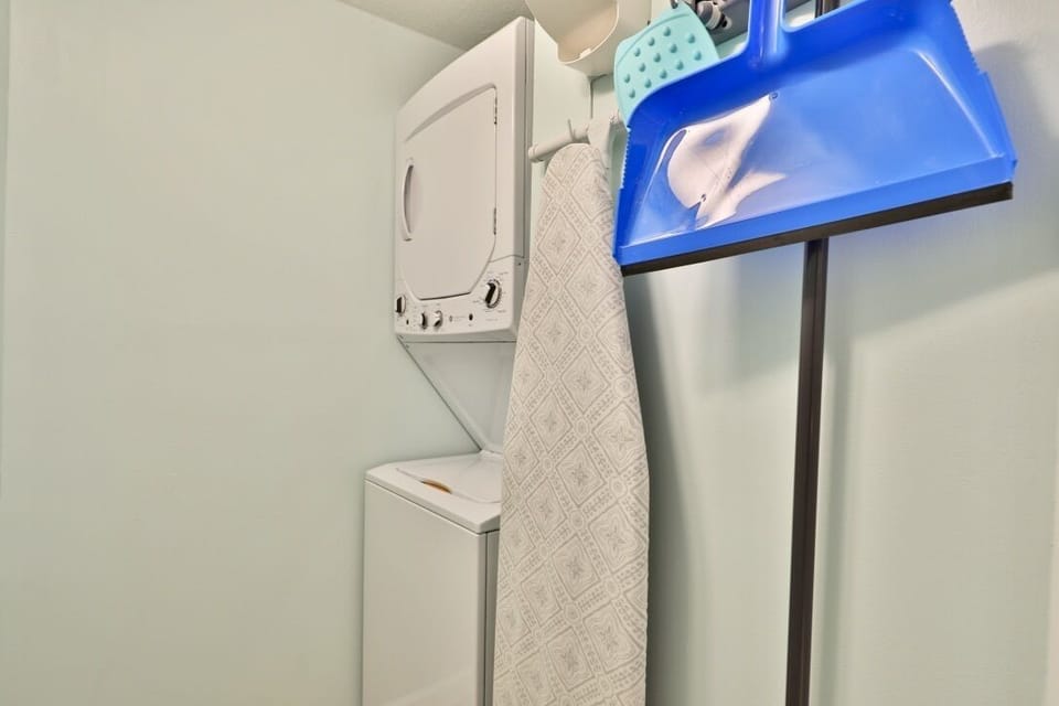 Washer and dryer in unit.