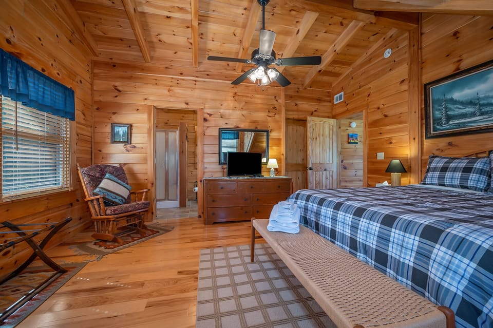Second view of upstairs bedroom with full bath.