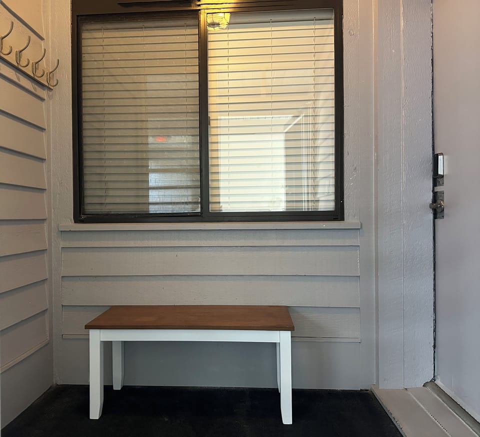 Perfect spot to leave your things when you return.